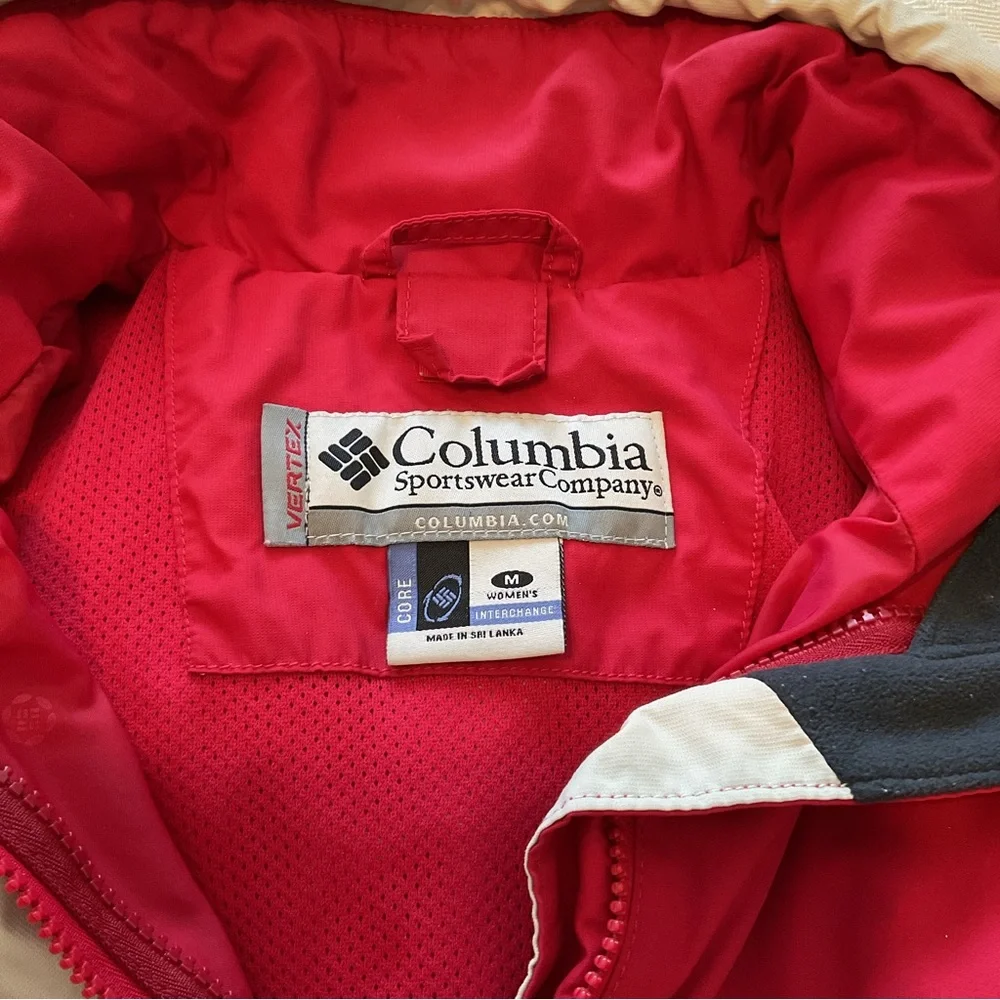COLUMBIA Red Vertex Core Interchange Lightweight Jacket Shell Ladies Size M - Picture 13 of 16
